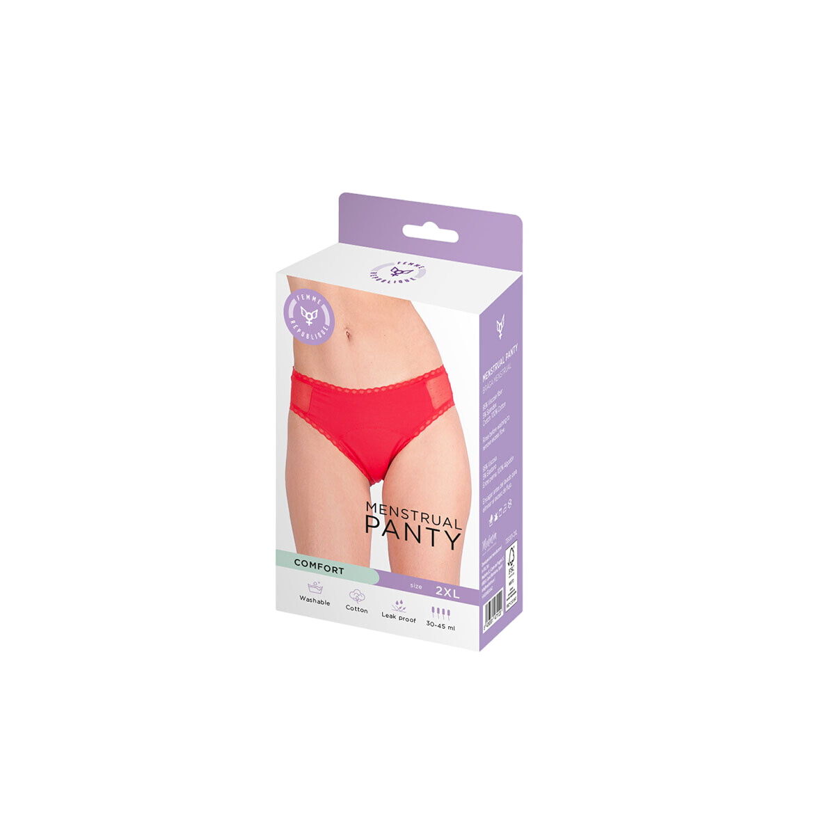 Menstrual panties Femme Republique Red-0